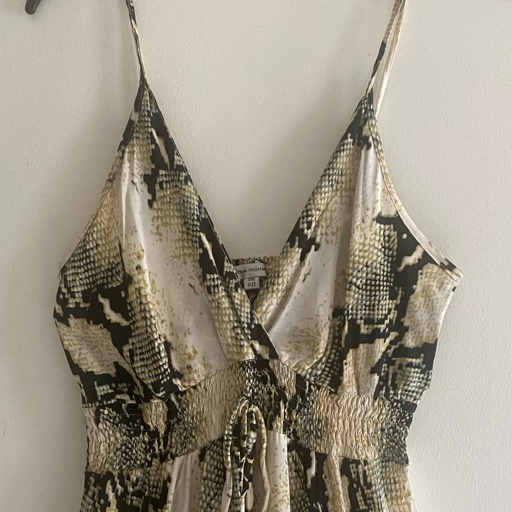 EUC Karma Highway Maxi Dress Snake Print One Size Fits Most - Picture 2 of 5